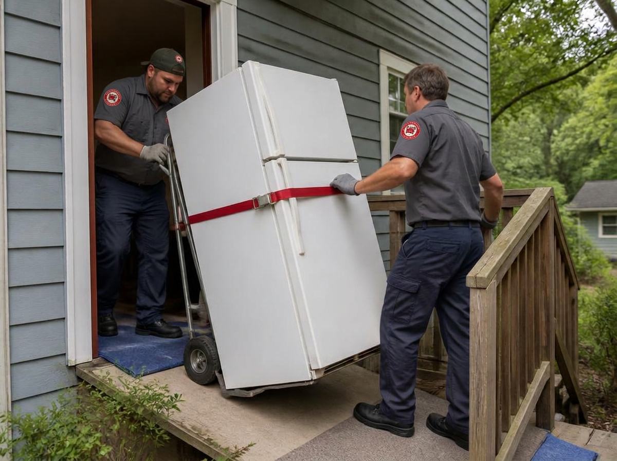 Appliance Removal job handled safely by the junk removal crew