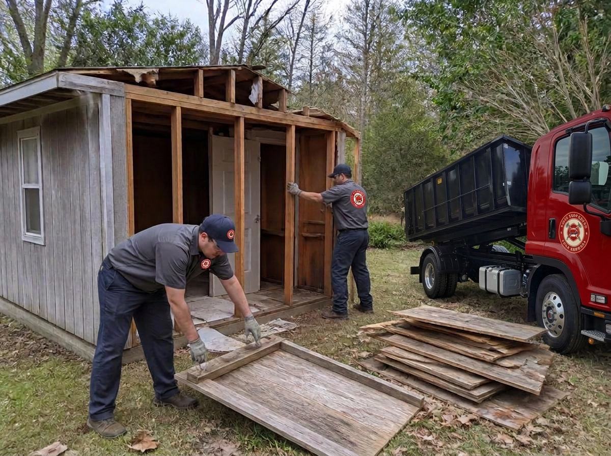 Light Demolition job handled safely by the junk removal crew