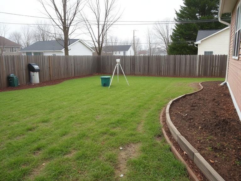 Backyard fully cleared and raked after storm debris removal in Lincolnton, NC