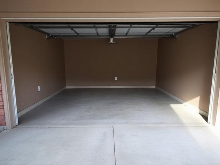 Same garage empty and swept clean after junk removal in Shelby, NC