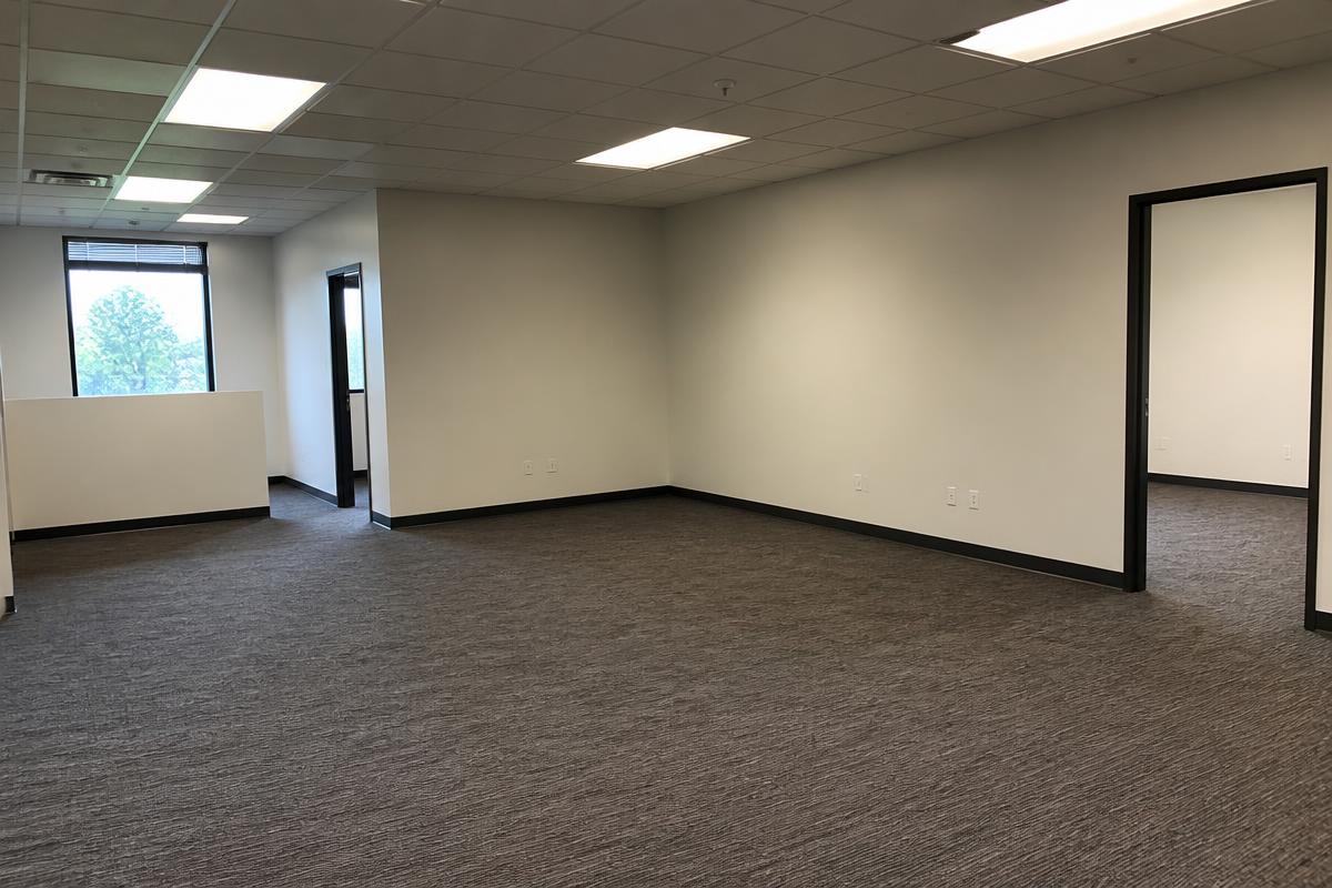Same office suite emptied and broom-clean after commercial junk removal in Spindale, NC